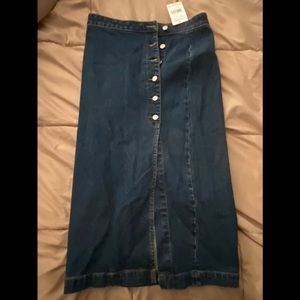 Free People midi denim skirt -NWT